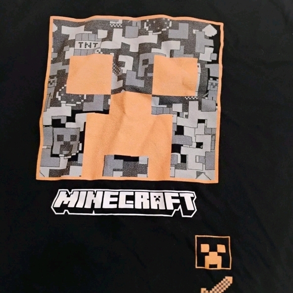Minecraft Kids Black and Orange Short Sleeve Tee - Picture 2 of 7